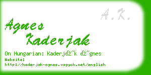 agnes kaderjak business card